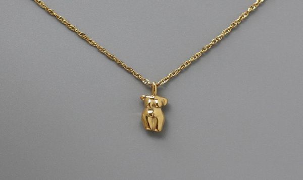 

amaiyllis 18k gold human body clavicle necklace pendant personality fashion collar statement necklace female bijoux jewelry q012717972554, Silver