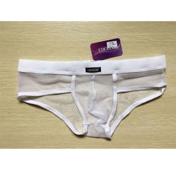 

cockcon transparent mens underwear fishnet men briefs nylon mesh male shorts panties lingerie cuecas gay underpants5137914, Black;white