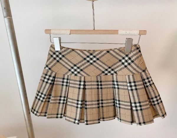 

listen pure dire plaid versatile brocade aline plaid pleated skirt 2021 spring and summer slim girl4947518, Black
