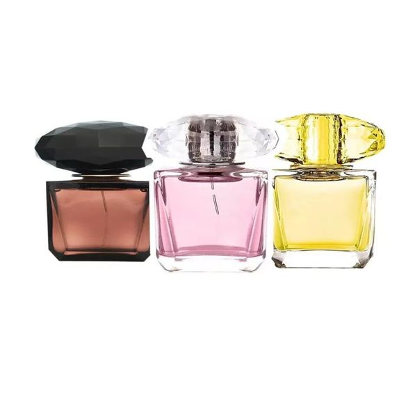 

designer women perfume crystal pink yellow black diamond 90ml edt spray good smell long time leaving body mist fast ship6677900