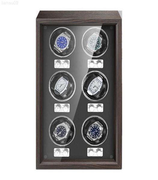 

winder box automatic wood luxury highend 6 slot automatic es box antimagnetic mute case clock s j220825 j220906237r6620506, Black;blue