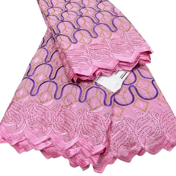 

5 yard rhinestones swiss voile fabric african female evening formal evening party bride gown cotton women cloth textile sewing craft ladies, Black;white