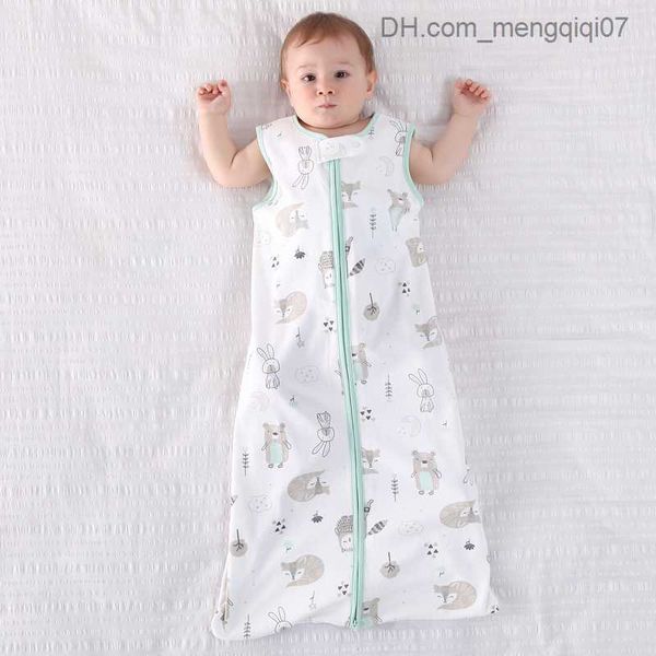 

pajamas baby sleeping bag cotton sleeveless anti kick sleeping bag breathable thin and soft in summer suitable for newborns z230811, Blue;red