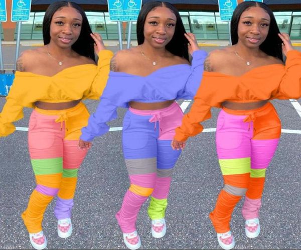 

86zy8081 autumn women street two piece set solid strapless splicing full length and pants tracksuit sweatsuit outfits1636701, Gray