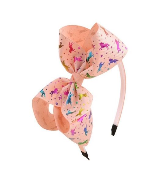 

35inch unicorn hair bows hairband for girls princess headband rainbow bows hairband party accessories2429033, Slivery;white