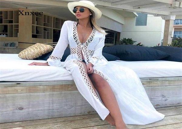 

bohe swimsuit cover up crochet knitted tunic long beach dress bikinis cover ups swim vacation robe beachwear clothes 2021 x07166913246, Black;gray