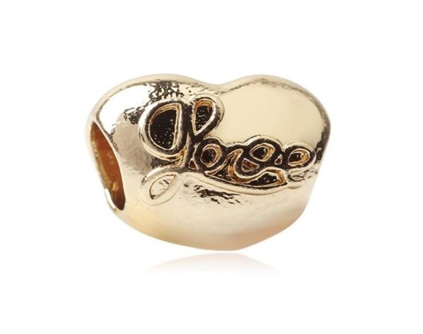 

gold color heart alloy charm bead fashion women jewelry stunning european style fit for pan diy bracelet necklace panza005446564646, Bronze;silver