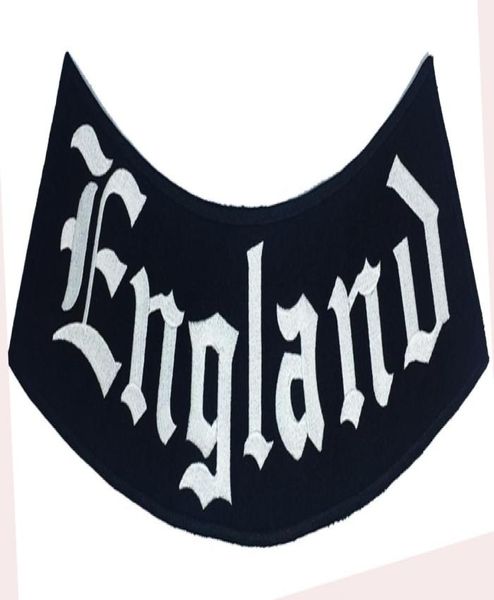 

outlaw england rocker embroidered iron on patch motorcycle biker club mc front jacket vest patch detailed embroidery5376898, Black