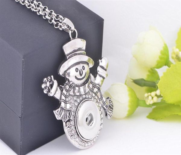 

new 5pcs women039s snowman antique silver plated ginger 18mm snap button chunk charms jewelry pendant necklaces xmas gift246m1249882