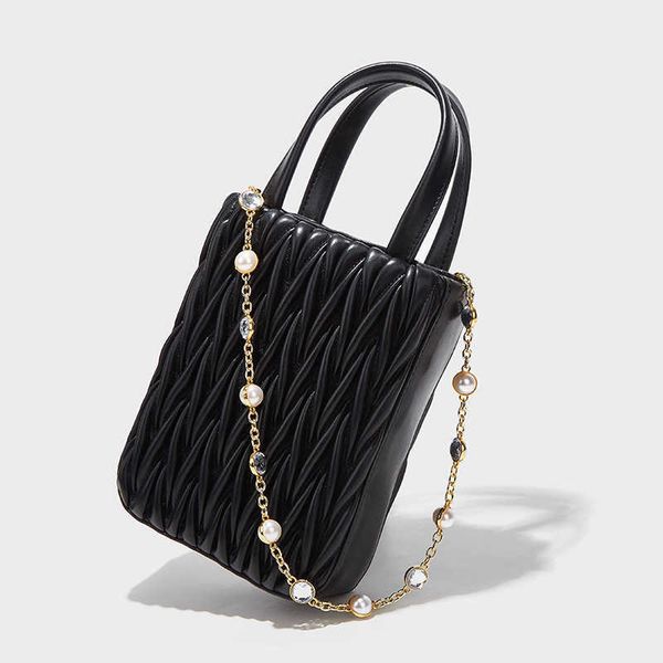 

new designer muimui bags for ladies baobao fashionable french junior high sense shoulder bag pearl chain crossbody small square bag handheld