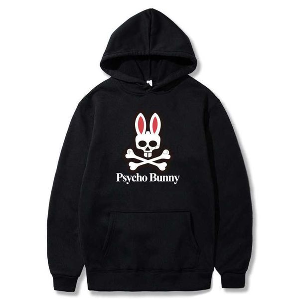 

2022 mens hoodie fashion fleece designer hoody woman polo hoodies and sweatshirts autumn winter psycho bunny streetwear jacket men's, Black