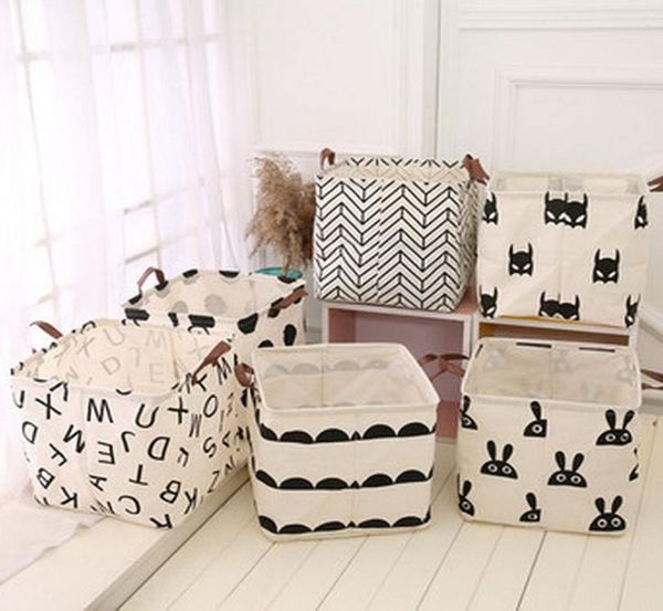 

ins print foldable storage buckets kids toys dirty clothes storage bag washable bucket box home decoration c59192747395
