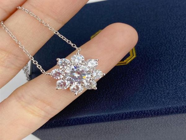 

h luxury jewelry necklace pendants diamond sweater 925 sterling silver flower plated designer thin chain women necklaces fashion o6350348