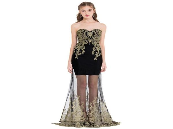 

angelfashions women strapless embroidery lace sheer illusion column maxi party dresses prom gowns for women 18978373183396936, Black