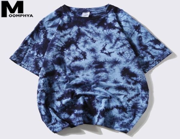 

moomphya 2019 new tiedyed print pattern short sleeve tshirt men streetwear hip hop harajuku funny t shirt summer tee shirt t8939809, White;black