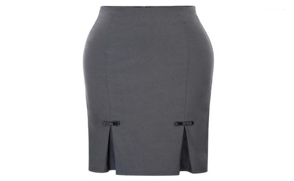 

women pencil skirt vintage retro bowknot split solid hipswrapped bodycon knee length skirts fall business office work skirt14656649, Black