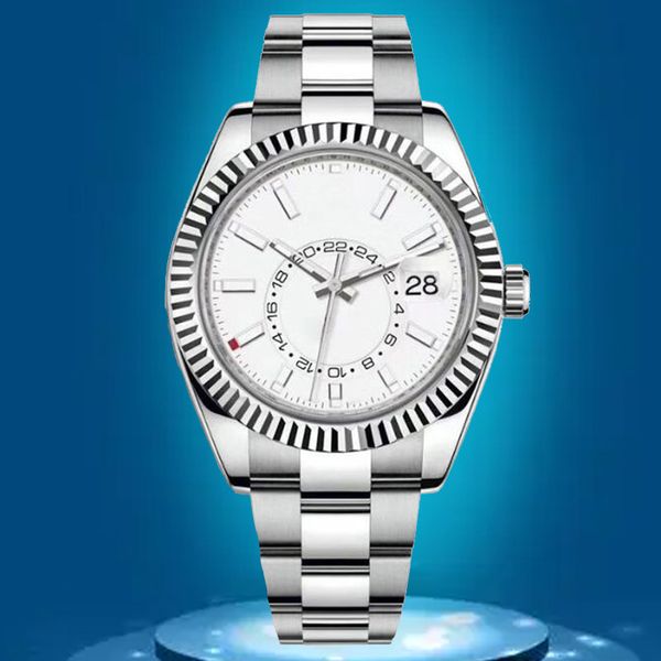 

premium watches mens watch 41mm automatic machinery stainless steel waterproof luminous montre homme watch watches skydweller 2813 movement, Slivery;brown