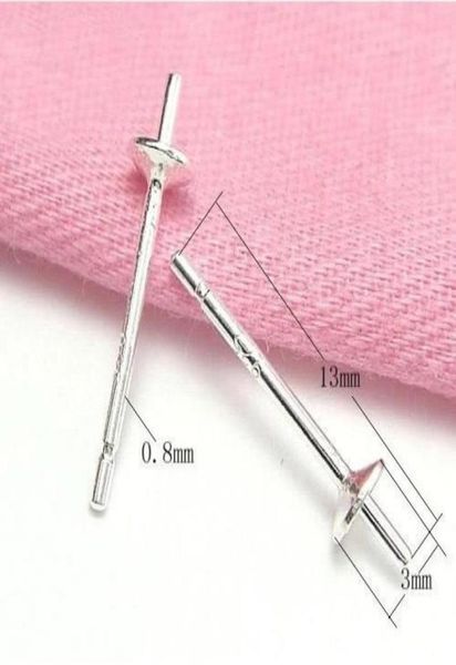 

20pcslot 925 sterling silver earring needles findings components for diy craft jewelry 08x3x13mm wp04375501296465433