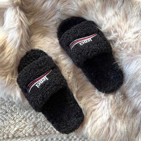 

fashion balenciga slippers sandale teddy bear fluffy women tazz designer slipper house embroider sandal black winter comforter fur men woman