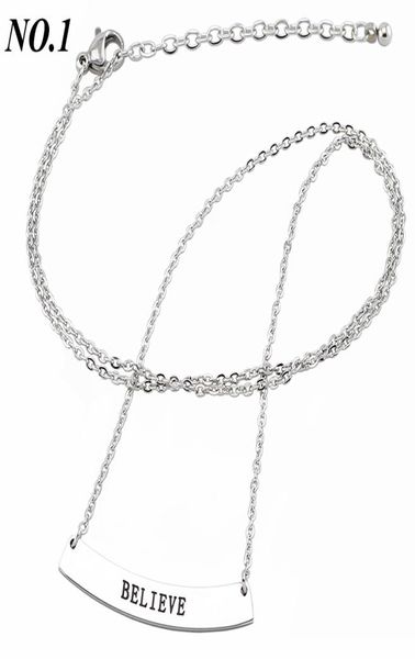 

316l stainless steel engraved positive inspirational quote pendant mantra necklace women jewelry mathch with 20inch chain4059665, Silver
