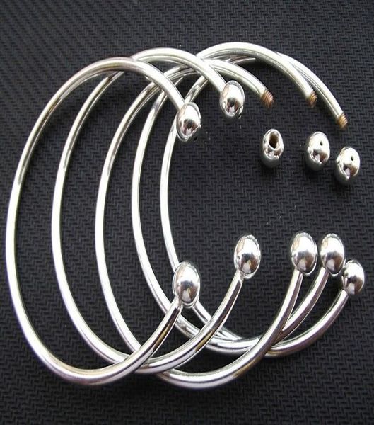 

925 sterling silver fill open women cuff bangle 65mm 70mm size fit european beads charm bracelet5326084, Black