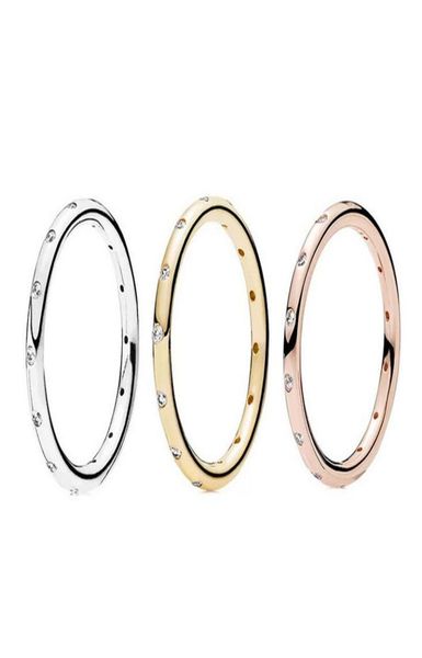 

2021 brand new simple fashion jewelry authentic 100 925 sterling silvergold fill cicle finger rings eternity women wedding band 3429330, Slivery;golden