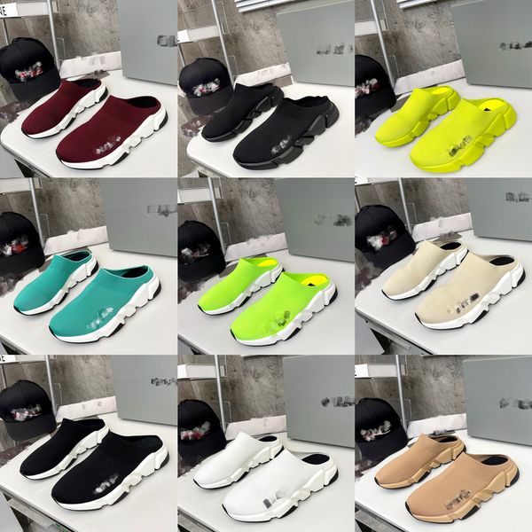 

casual shoes designer socks half slippers speed 2.0 platform mens knit trainer runner sock shoe platform flip flops womens sneakers paris sl, Black