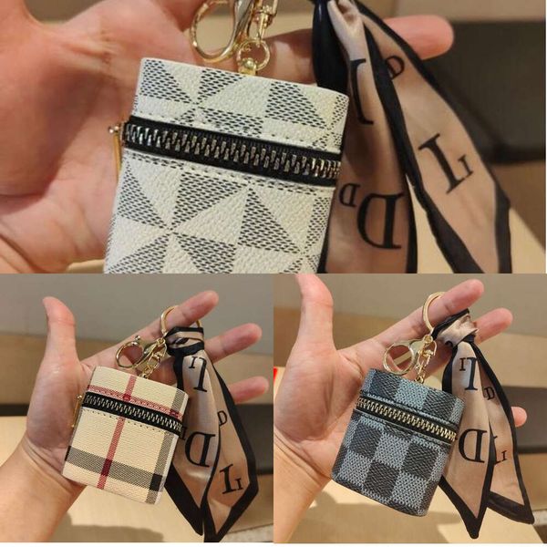 

designer printing keychain wallet keyring purse pendant car chain charm bucket bag flower mini coin holder keychains bag trinket gifts508, Silver