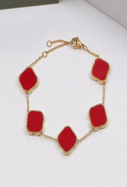 

classic fashion pendant necklaces four leaf clover bracelet 18k gold chain 5 flowers shell bracelets charm bangle hand jewelry 12 2215184, Silver