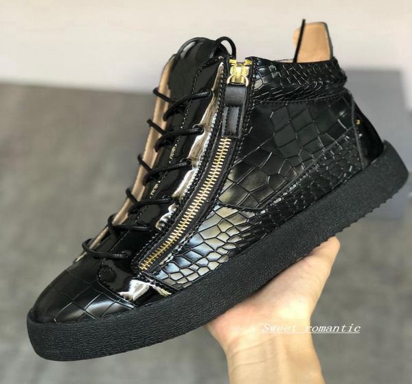 

2021 men039s sneakers competition running women039s shoes side zipper casual medium s large calfskin gold5698876, Black