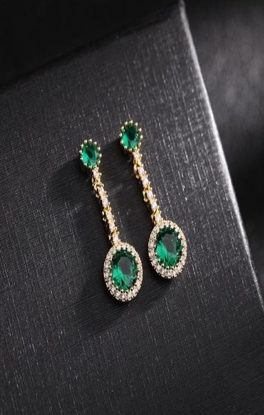 

korean brand luxury microinlaid zircon s925 silver needle earrings jewelry temperament women highend shiny zircon plated 18k gol134816505