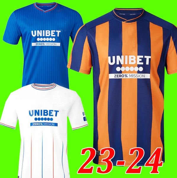 

23 24 glasgow rangers soccer jerseys 2023 colak roofe lundstram hagi barker morelos tavernier kent tillman fc fashion jr football shirt men, Black;yellow