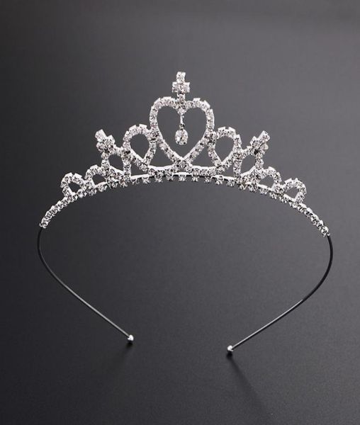 

girls princess crystal tiara crown for birthday party01238968885, Slivery;white