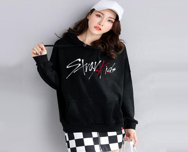 

stray kids sweatshirt kpop oversized hoodie graphic print korean clothes harajuku sweat femme oversize ladies fall clothing lj20117284981, Black