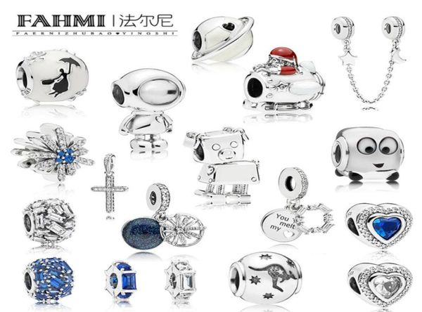 

fahmi 100 925 sterling silver new winter series space christmas astronaut charm planet bead elegance dazzling fireworks charm8690400, Black