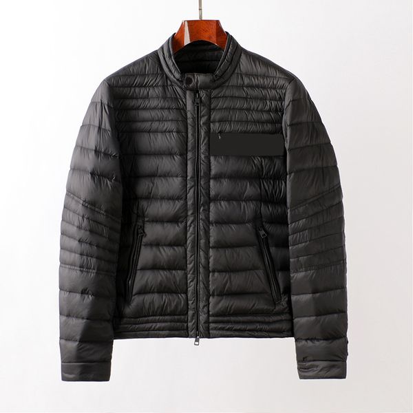 

monclairer chest letter lightweight mens down jacket stand collar men down jacket winter fashion designer coat size 1--5, Black
