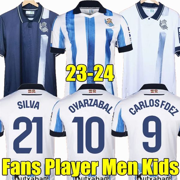 

2023 2024 real sociedad soccer jerseys cho take kubo oyarzabal sadiq andre silva zubimendi brais mendez merino le normand home away men and, Black;yellow