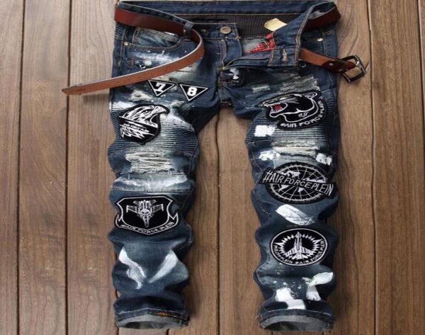 

new jeans man printing coating rhine decoration jeans embroidered the spring autumn jeans5510585, Blue