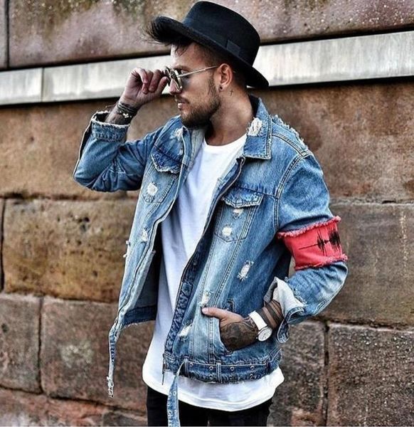 

mens jacket classic broken zipper for old denim jacket bule black jeans jackets coats male cool size m2xl8831278, Black;brown