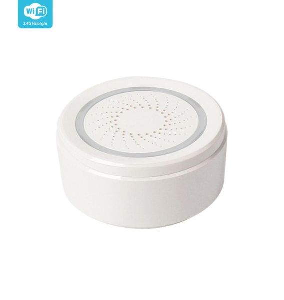 

supports echo show and google home new products smart life app wifi controlled 100db siren alarm smoke sensor16499661736505, Black;white