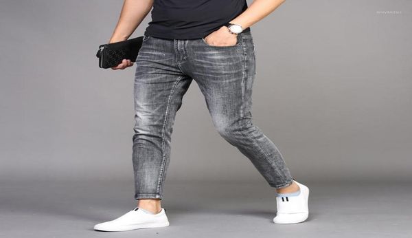 

men039s jeans men summer thin anklelength pants slim fit fashion man casual grey stretch denim jean9341613, Blue