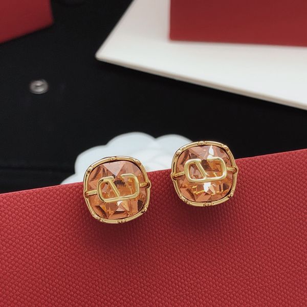 

designer letter v pearl stud earring valentinolies earrings women tassel love internet celebrity female jewelry luxury 14478, Golden;silver
