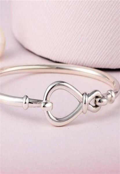 

highquality 100 925 sterling silver infinity knot bangle for european style charms and beads241z4974033, Black