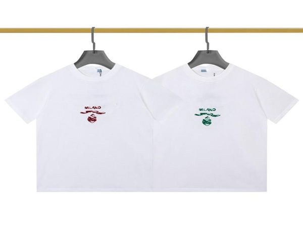 

embroidered loose fit slim short sleeve tshirt tees012341051608, White;black