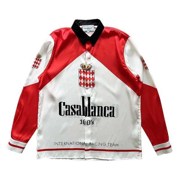 

casablanca sleeve shirt green racing print loose drop shoulder medium long design shirts casablanc, White;black