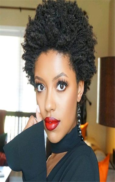 

new brazilian natural wigs glueless full lace front human hair short bob wigs for black women pixie cut3955927, Black;brown
