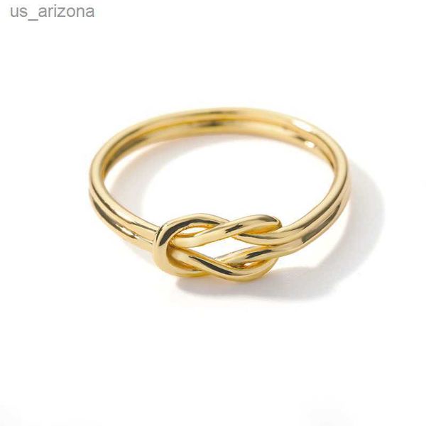 

knot infinity rings for women girls gold color stainless steel heart finger ring vintage jewelry gift anillos bague femme l230620, Silver