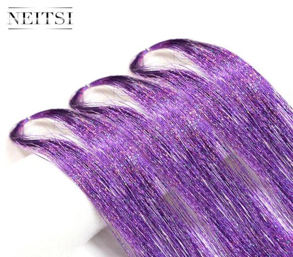 

neitsi 35inch light purple 800strandspack straight tinsel hair sparkle glitter twinkle hair accessories for girl women party cos7128999