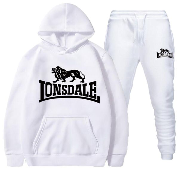 

fashion trends lonsdale print men hoodies suits brand tracksuit men hip hop sweatshirtssweatpants autumn winter hooded pullover x7401793, Gray