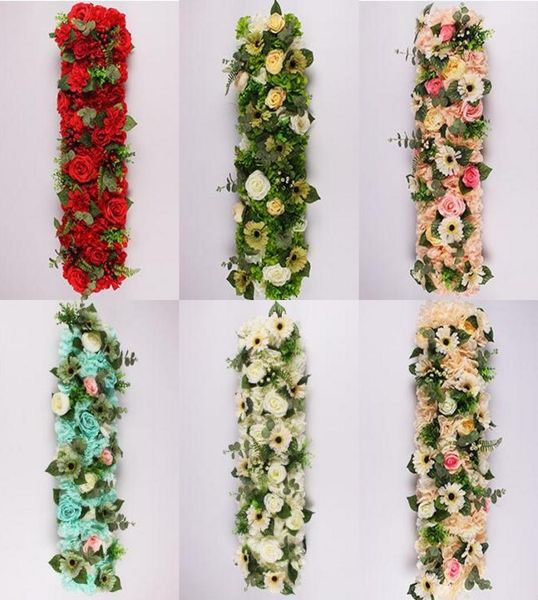 

25100 cm elegant artificial flower rows wedding centerpieces road cited flower table runner decoration supplies 4494199
